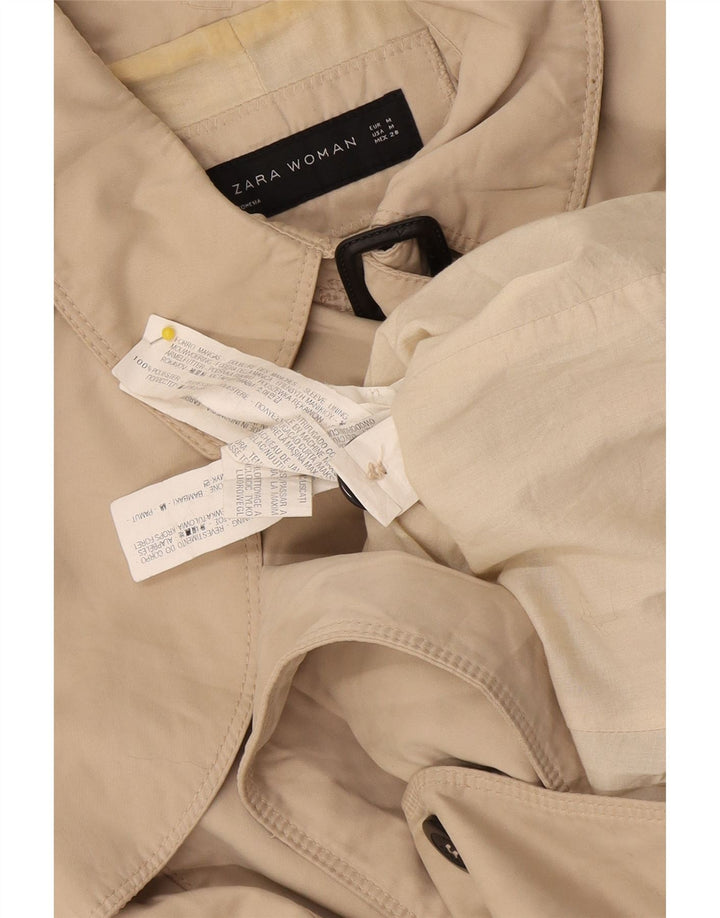 Zara Womens Trench Coat UK 12 Medium Beige Polyester