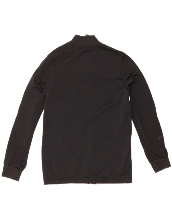 Adidas Boys Tracksuit Top Jacket 9-10 Years Black Colourblock Polyester