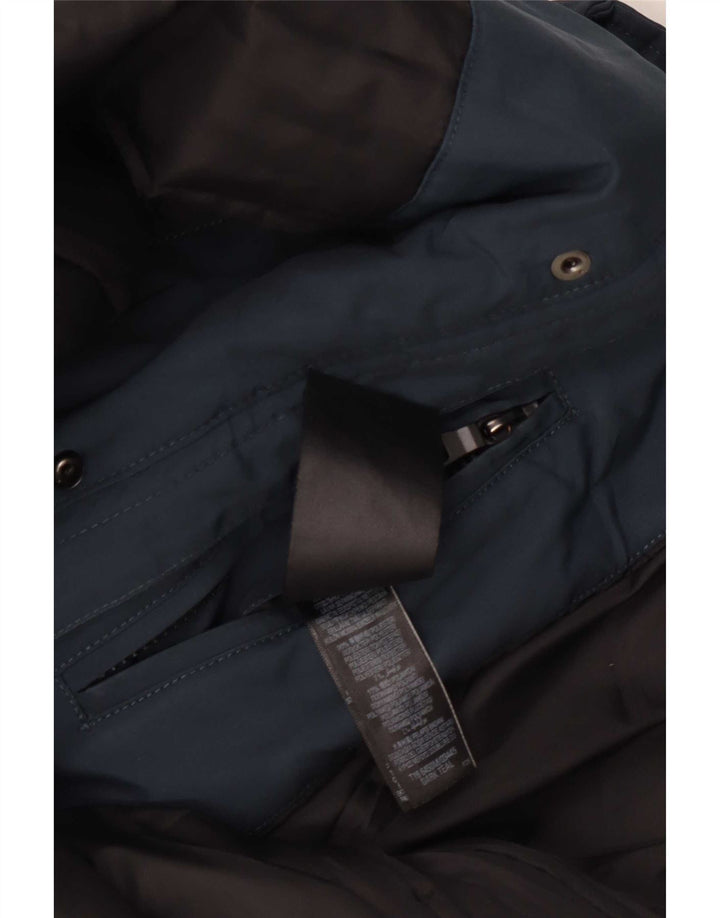 Marks & Spencer Mens Hooded Windbreaker Jacket UK 38 Medium Blue Polyester