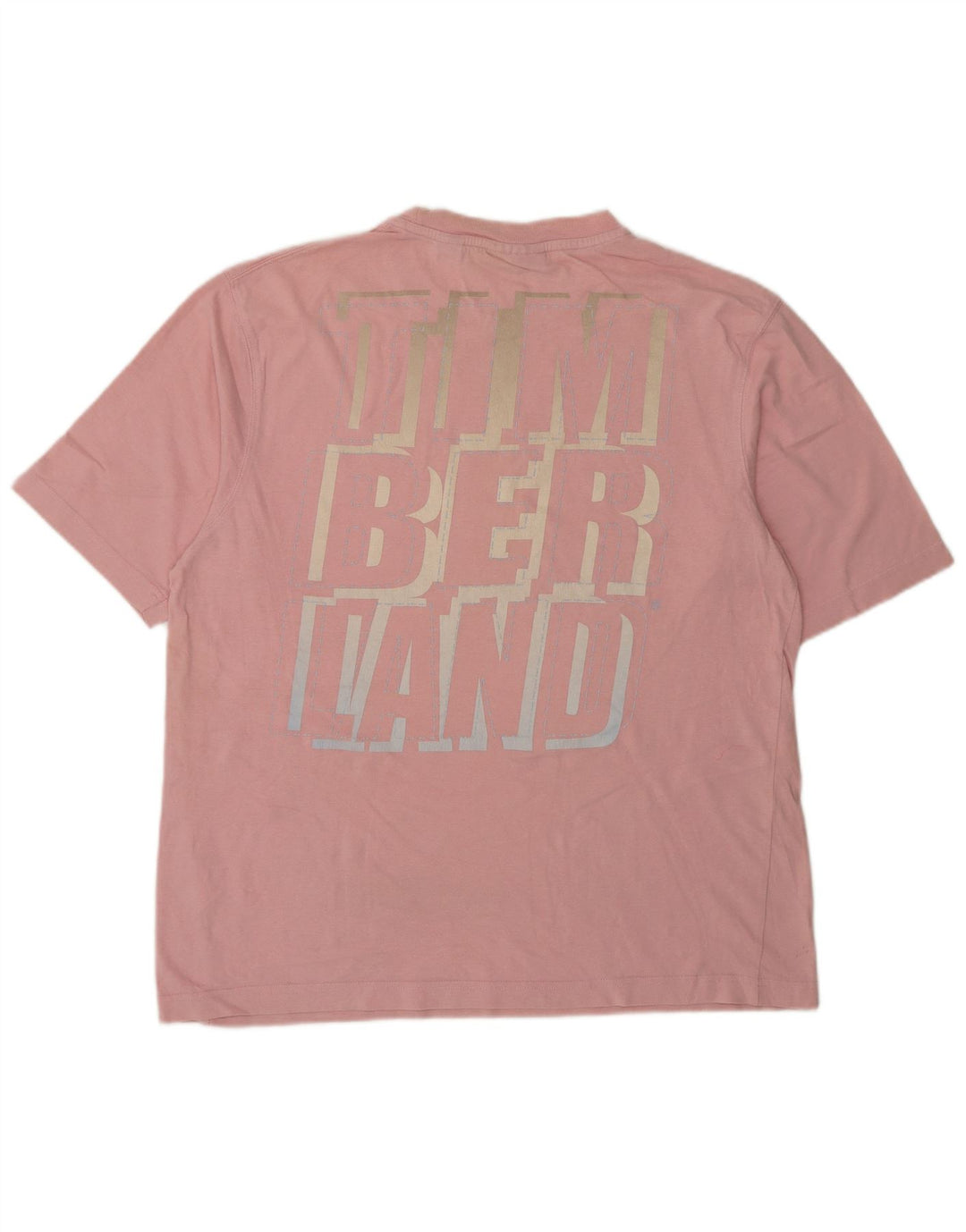 Timberland Mens Graphic T-Shirt Top Large Pink Cotton