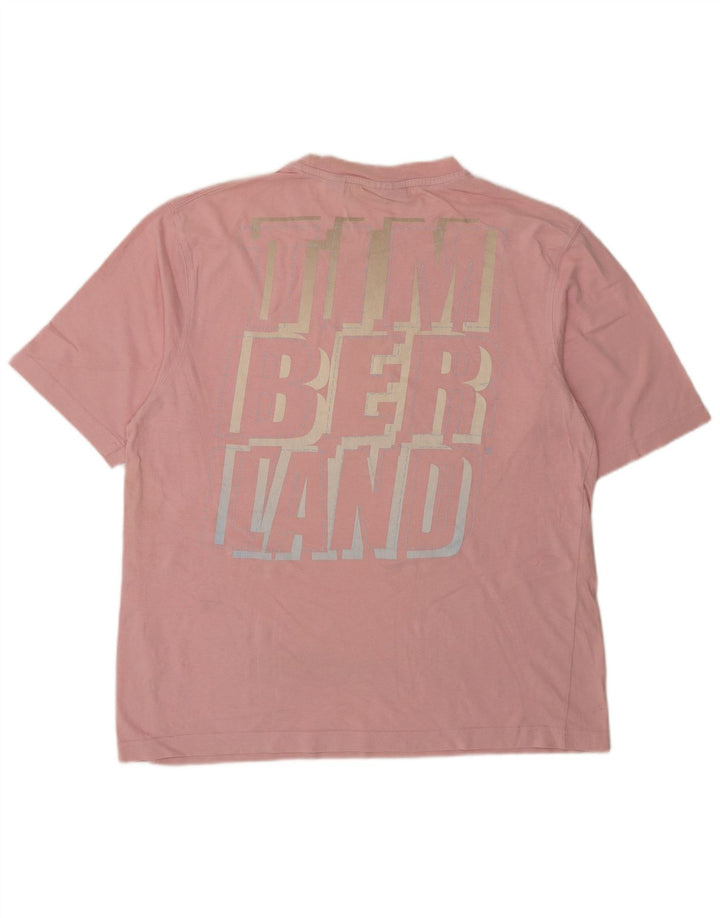 Timberland Mens Graphic T-Shirt Top Large Pink Cotton