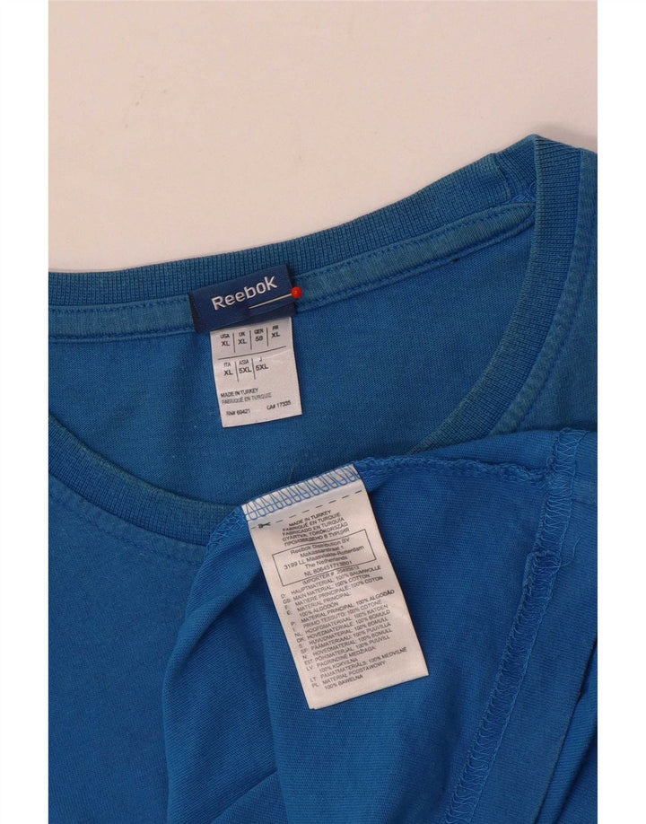 Reebok Mens Graphic T-Shirt Top XL Blue Cotton