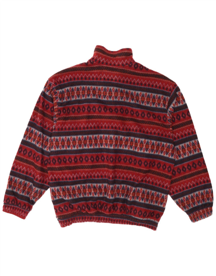 Diadora Mens Zip Neck Fleece Jumper 2XL Maroon Geometric Polyester