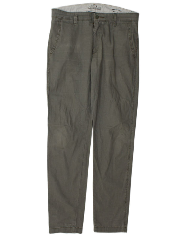 Levi's Mens Standard Tapered Chino Trousers W32 L34 Grey Cotton