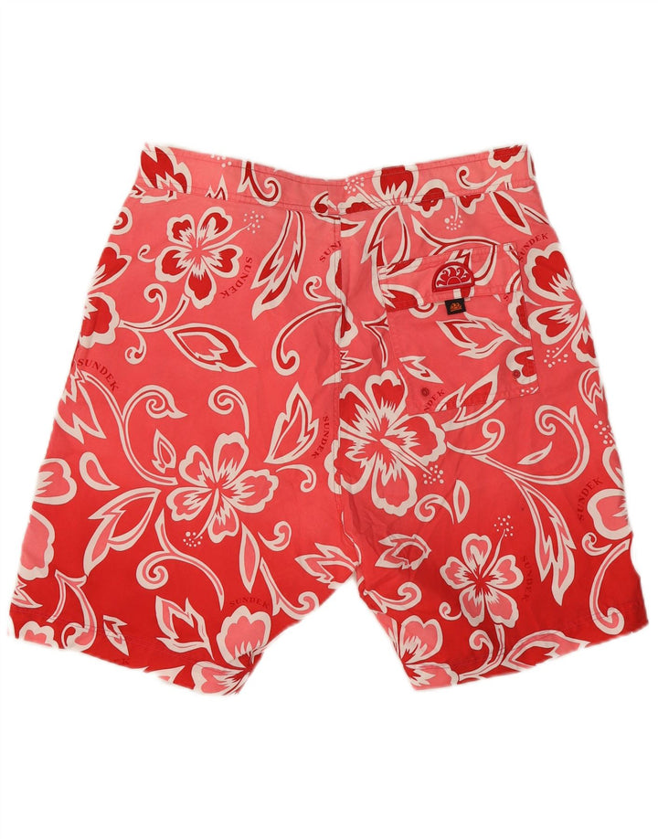Sundek Mens Swimming Shorts Large Pink Floral