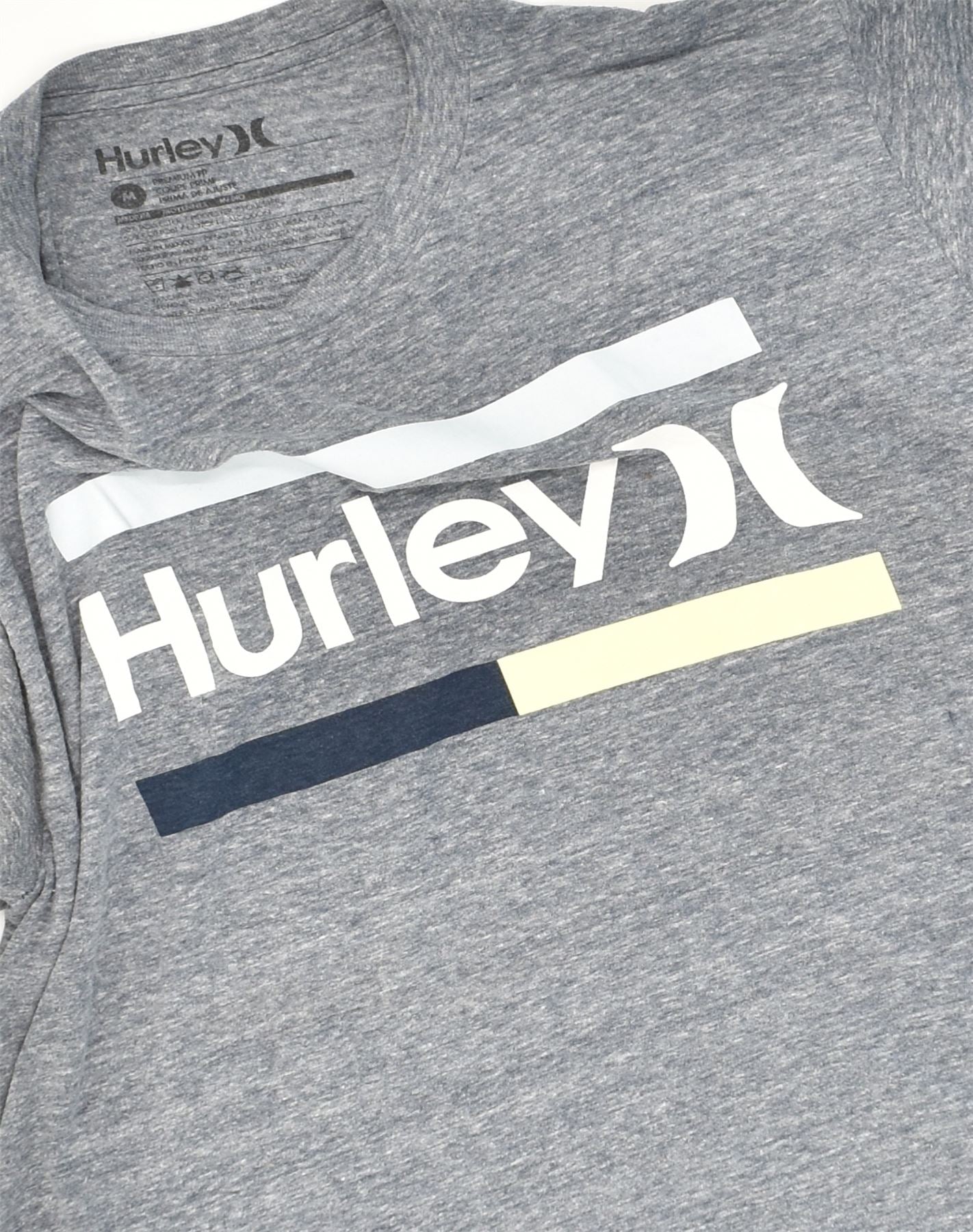 HURLEY Mens Premium Fit Graphic T-Shirt Top Medium Grey Cotton