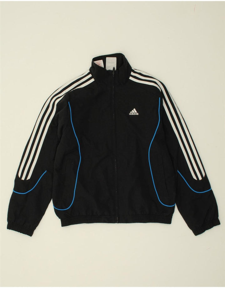 ADIDAS Boys Tracksuit Top Jacket 11-12 Years Black Polyester | Vintage Adidas | Thrift | Second-Hand Adidas | Used Clothing | Messina Hembry 
