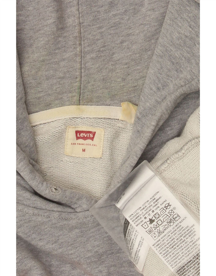 Levi's Mens Graphic Hoodie Jumper Medium Grey Flecked Cotton