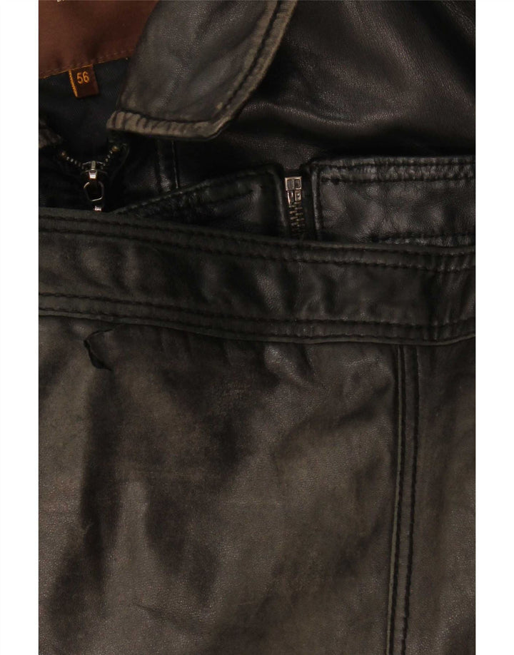 Conbipel Mens Leather Jacket IT 56 2XL Black