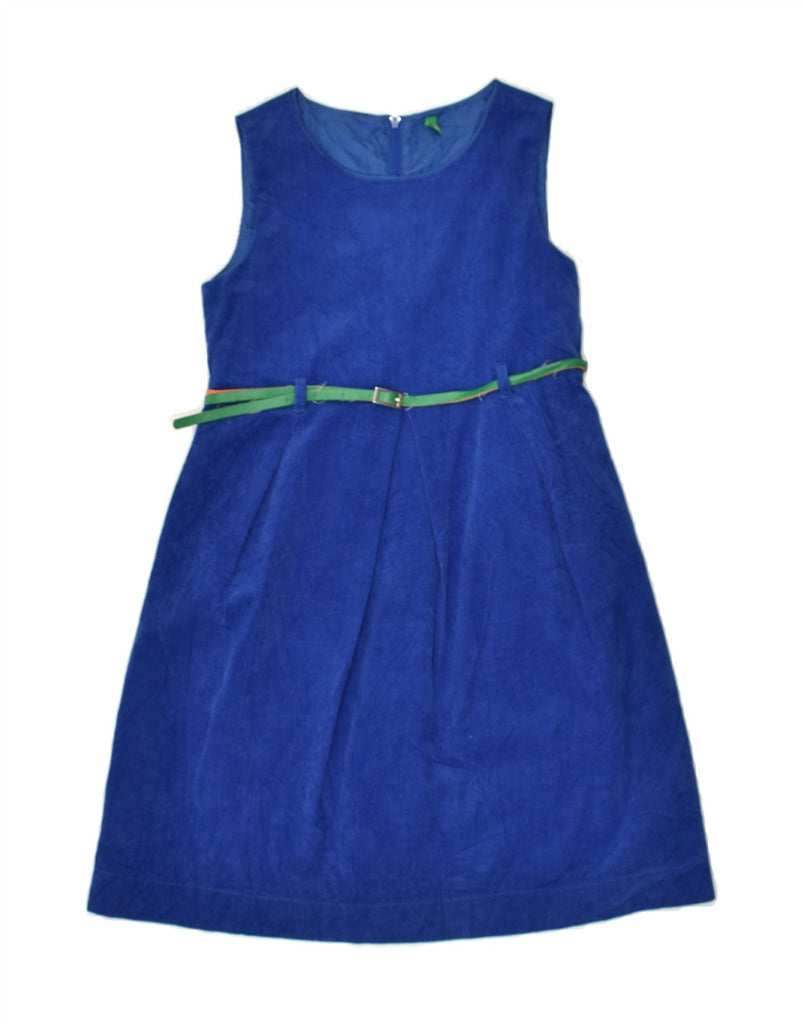 BENETTON Girls Corduroy Empire Dress 8-9 Years Large  Blue Cotton | Vintage Benetton | Thrift | Second-Hand Benetton | Used Clothing | Messina Hembry 