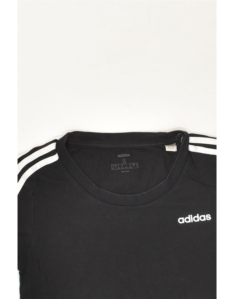 ADIDAS Womens T-Shirt Top UK 8/10 Small Black Cotton Vintage Adidas and Second-Hand Adidas from Messina Hembry 