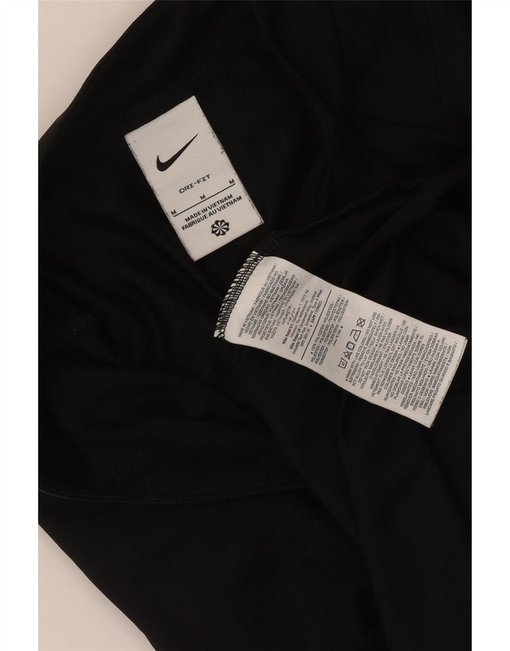 Nike Womens Dri Fit Tracksuit Top Jacket UK 12 Medium Black Polyester