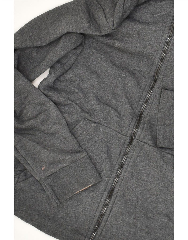 ADIDAS Womens Graphic Zip Hoodie Sweater UK 12/14 Medium Grey Cotton | Vintage Adidas | Thrift | Second-Hand Adidas | Used Clothing | Messina Hembry 