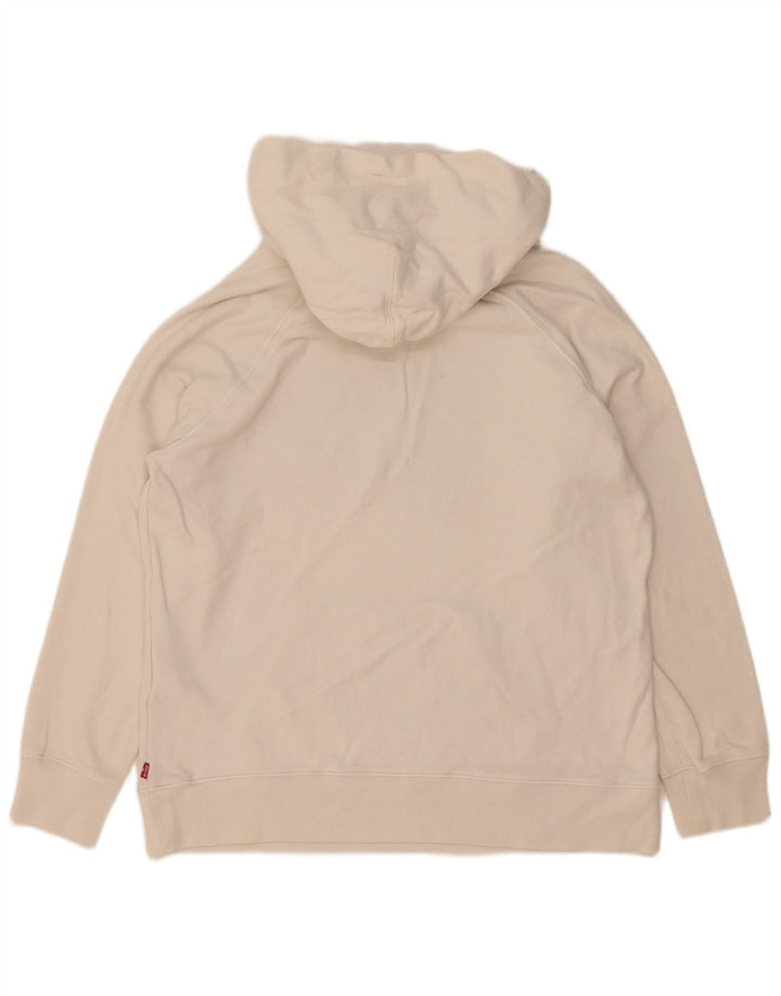 Levi's Mens Graphic Hoodie Jumper Small White Cotton