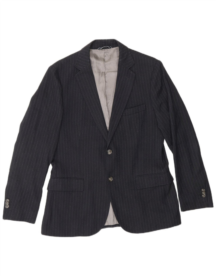 GANT Mens Tailored Fit Blazer Jacket IT 46 Small Navy Blue Striped