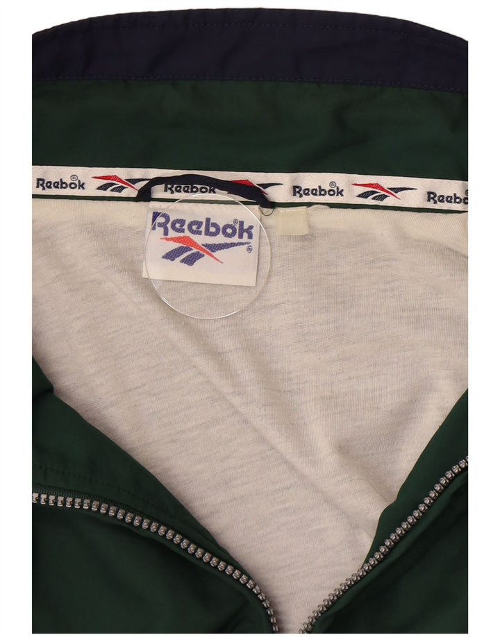 Reebok Mens Graphic Tracksuit Top Jacket XL Green Colourblock