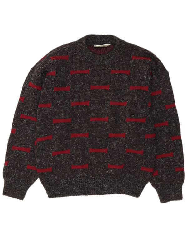 Ciao Mens Crew Neck Jumper Sweater Medium Grey Geometric