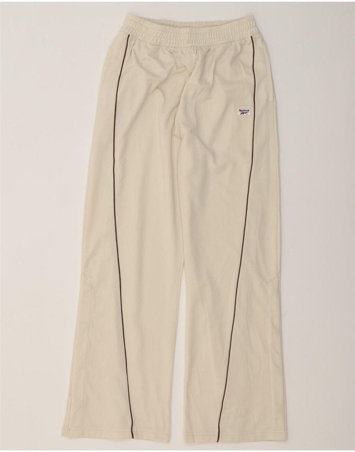 REEBOK Womens Tracksuit Trousers UK 10 Small  Beige Polyester