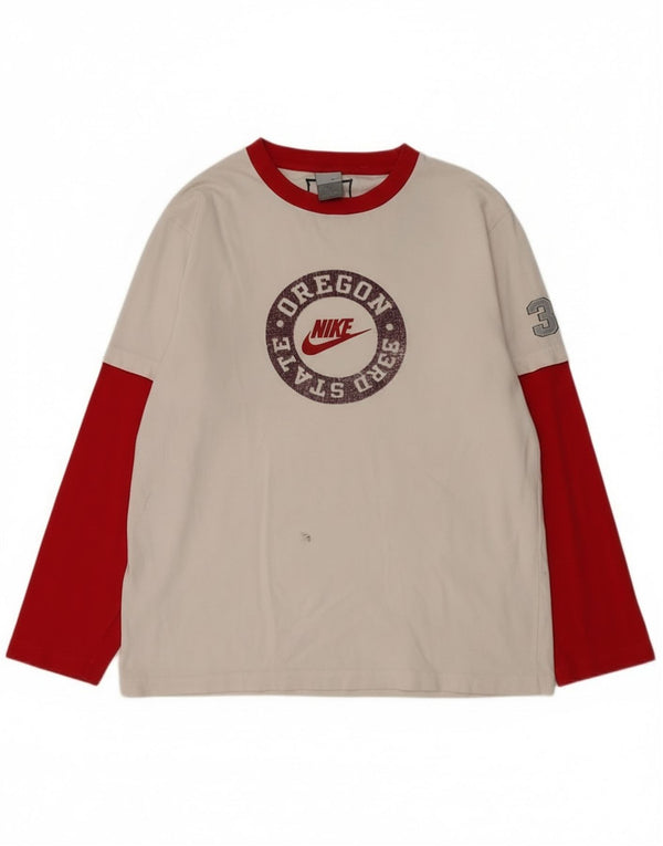 Nike Boys Oregon State Graphic Top Long Sleeve 13-14 Years XL White