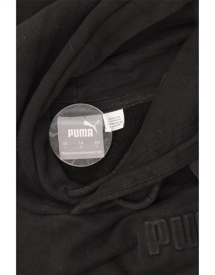 PUMA Womens Oversized Hoodie Jumper UK 16 Large Black