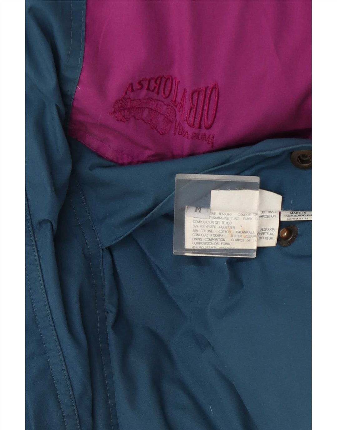Astrolabio Mens Hooded Padded Jacket UK 38 Medium Green Colourblock