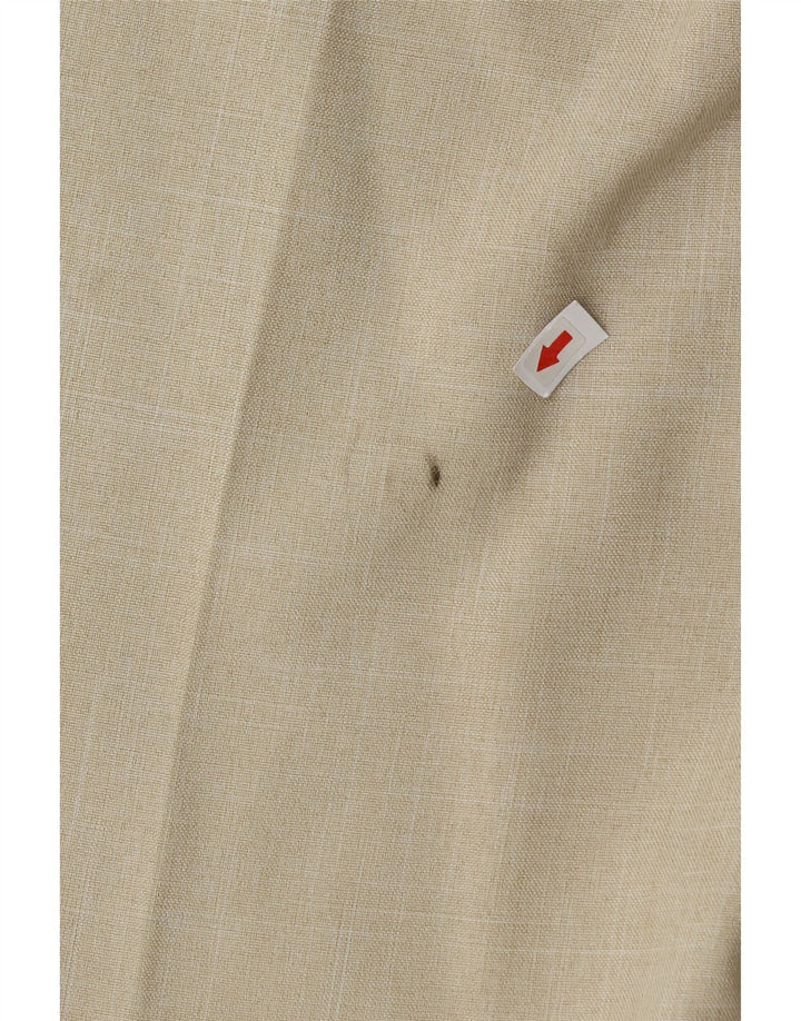 Marks & Spencer Mens Straight Regular Fit Suit Trousers W38 L31 Beige Check