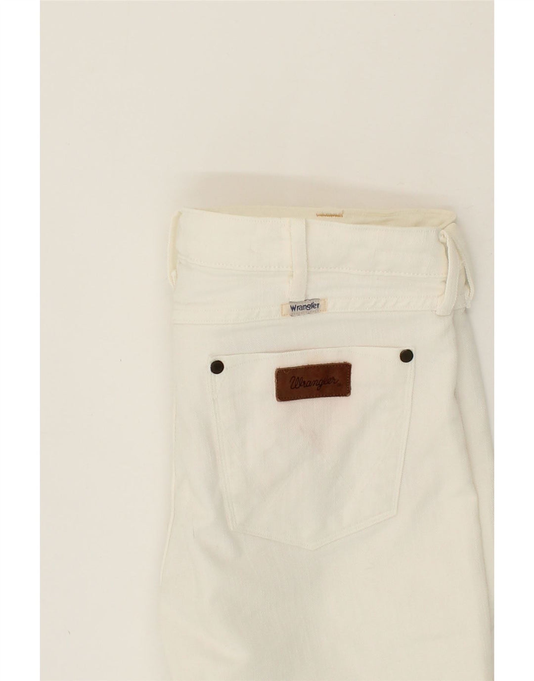 WRANGLER Womens Elle Bermuda Denim Shorts W31 Medium  White Cotton Vintage Wrangler and Second-Hand Wrangler from Messina Hembry 