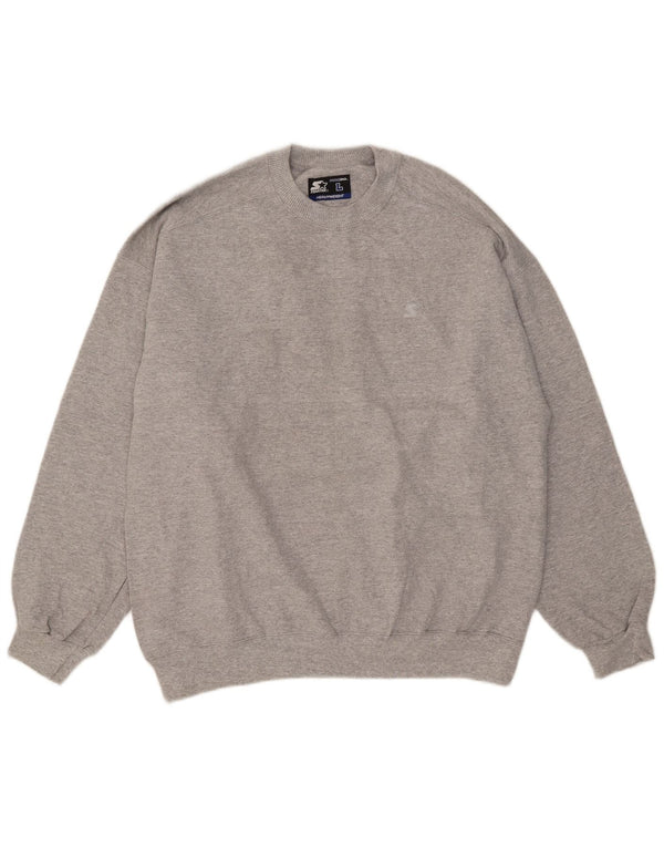 Starter Mens Crew Neck Jumper Sweater Large Grey Flecked