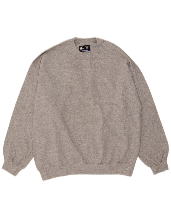 Starter Mens Crew Neck Jumper Sweater Large Grey Flecked