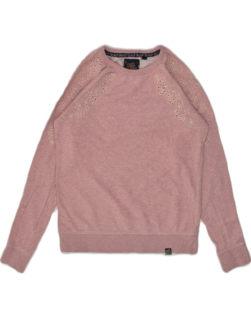 SUPERDRY Womens Sweatshirt Jumper UK 10 Small  Pink | Vintage Superdry | Thrift | Second-Hand Superdry | Used Clothing | Messina Hembry 