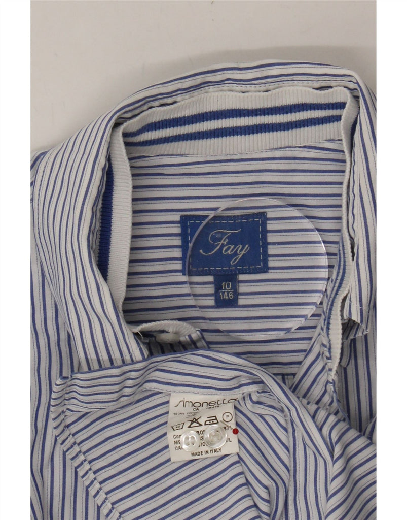 FAY Boys Shirt 9-10 Years Blue Striped Cotton Vintage Fay and Second-Hand Fay from Messina Hembry 