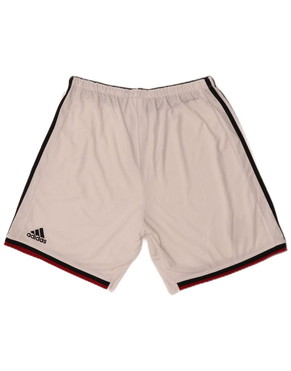 Adidas Mens Deutscher Fussball Bund Sport Shorts Large White Polyester