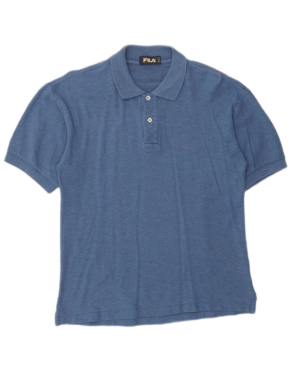 Fila Mens Polo Shirt IT 44 XS Blue Cotton