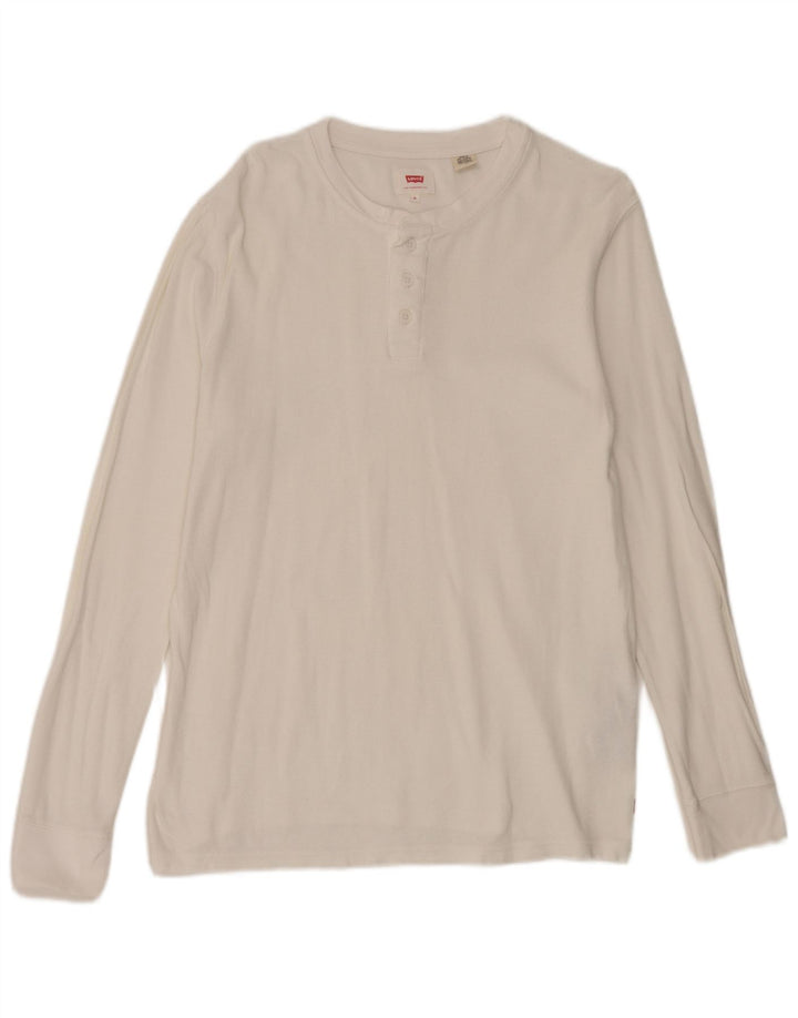 Levi's Mens Top Long Sleeve Medium White Cotton