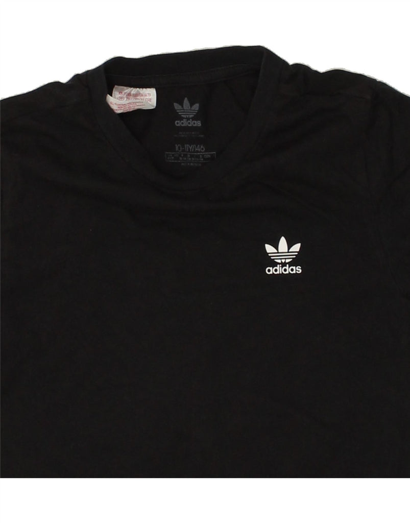 ADIDAS Boys T-Shirt Top 10-11 Years Black Cotton | Vintage Adidas | Thrift | Second-Hand Adidas | Used Clothing | Messina Hembry 