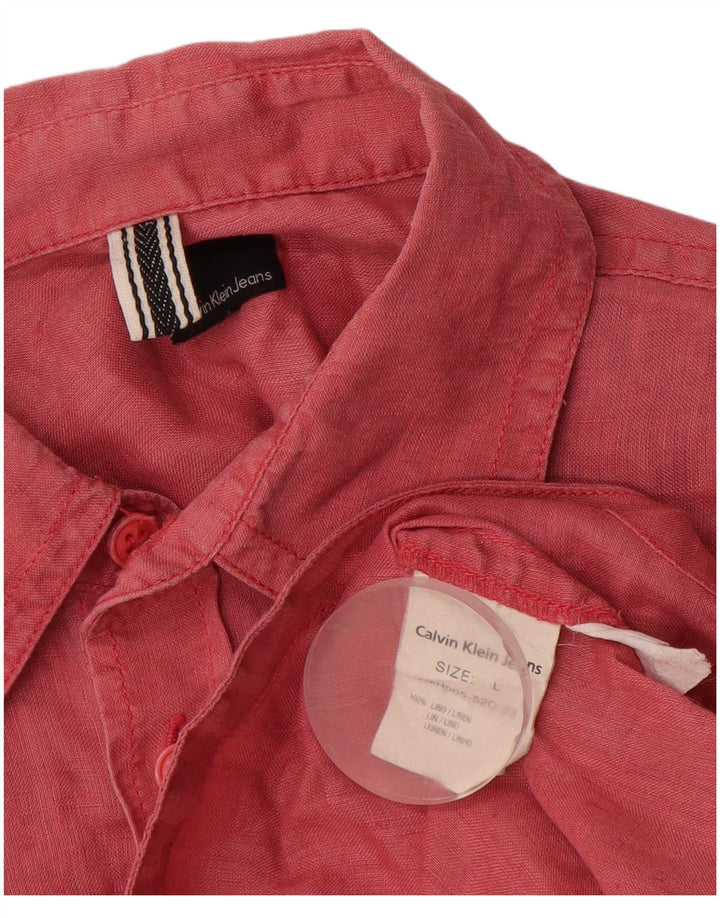CALVIN KLEIN JEANS Mens Shirt Large Red