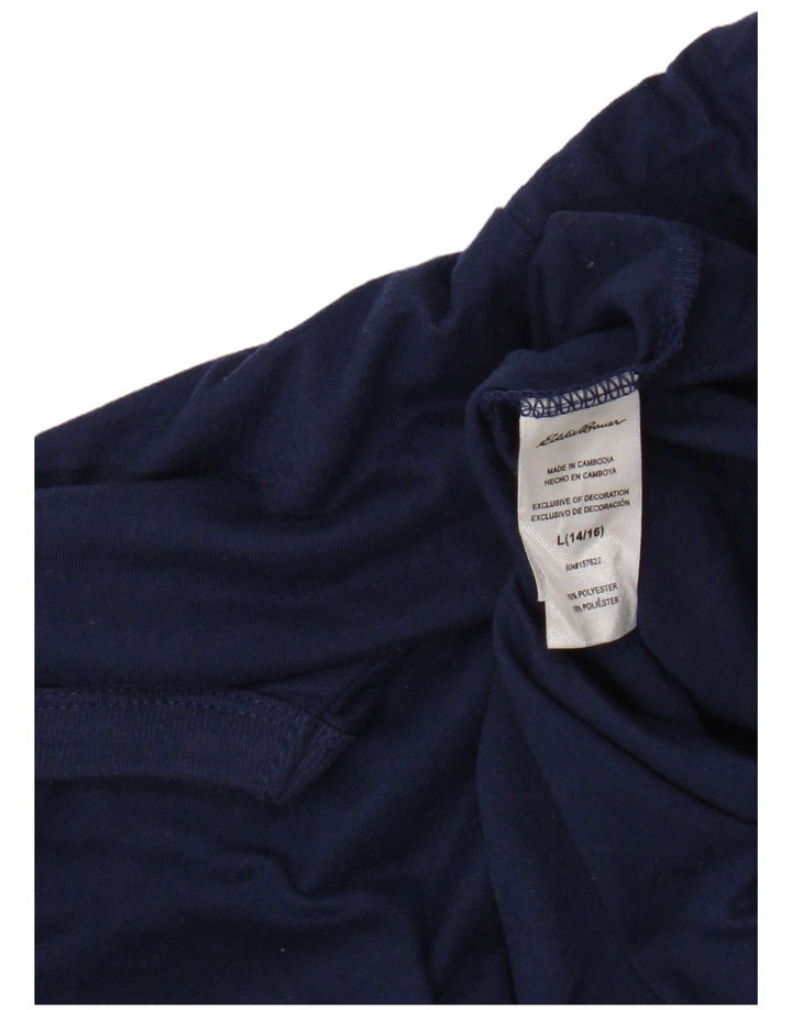 Eddie Bauer Boys T-Shirt Top 14-15 Years Large  Navy Blue Polyester