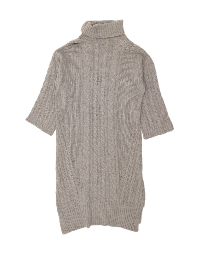 MASSIMO DUTTI Womens Roll Neck 3/4 Sleeve Jumper Dress UK 16 Large  Grey | Vintage Massimo Dutti | Thrift | Second-Hand Massimo Dutti | Used Clothing | Messina Hembry 