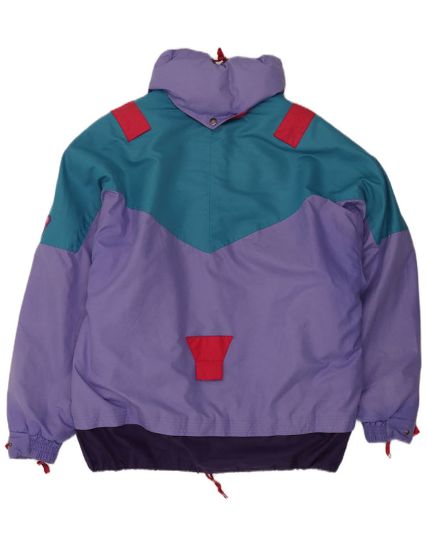 Degre 7 Mens Hooded Pullover Ski Jacket UK 40 Large Purple Colourblock