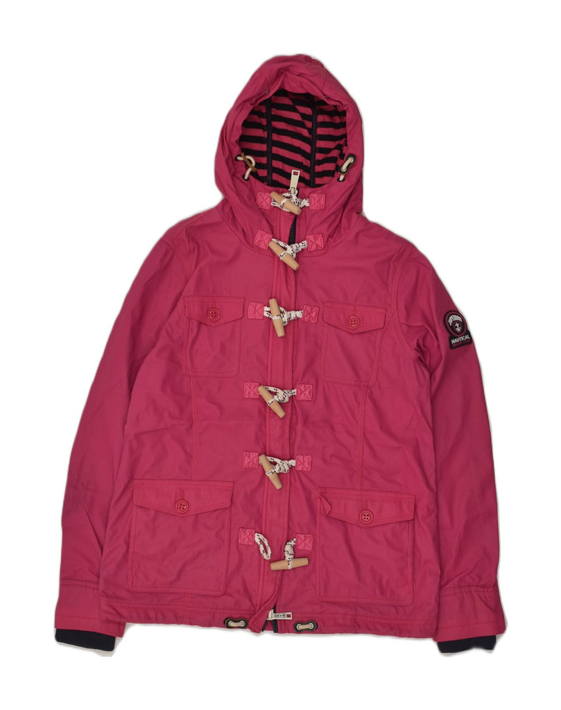 SUPERDRY Womens Speedboat Hooded Duffle Jacket UK 14 Medium Pink | Vintage Superdry | Thrift | Second-Hand Superdry | Used Clothing | Messina Hembry 