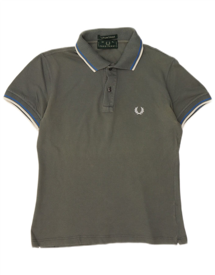 FRED PERRY Mens Polo Shirt Small Grey Cotton