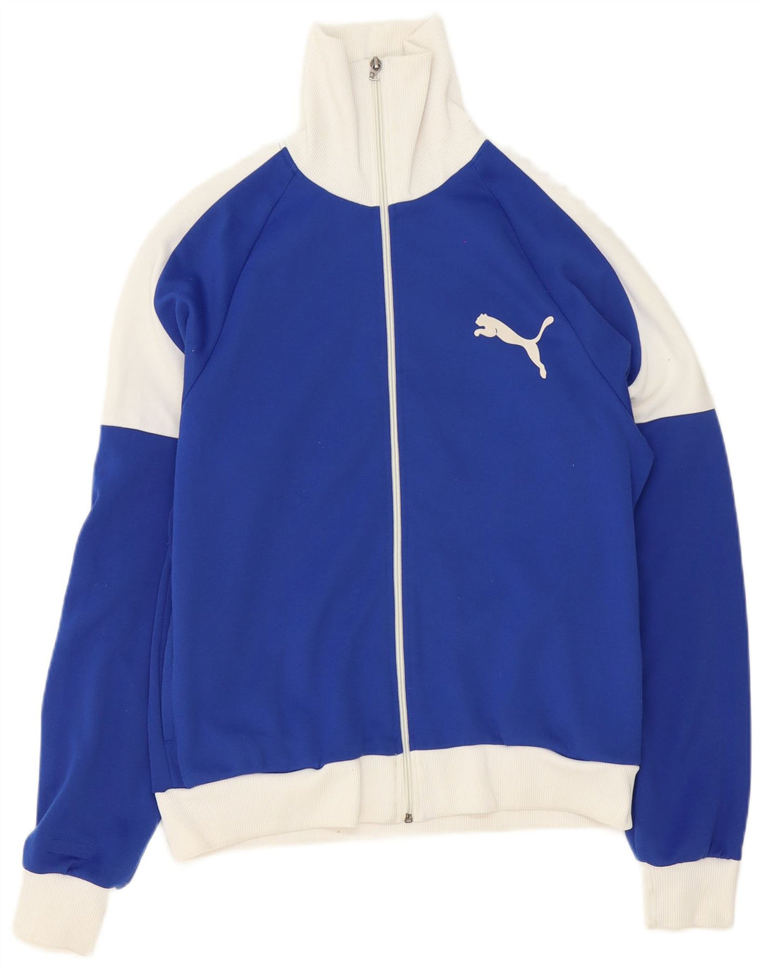 Puma Mens Graphic Tracksuit Top Jacket Medium Blue Colourblock Polyester
