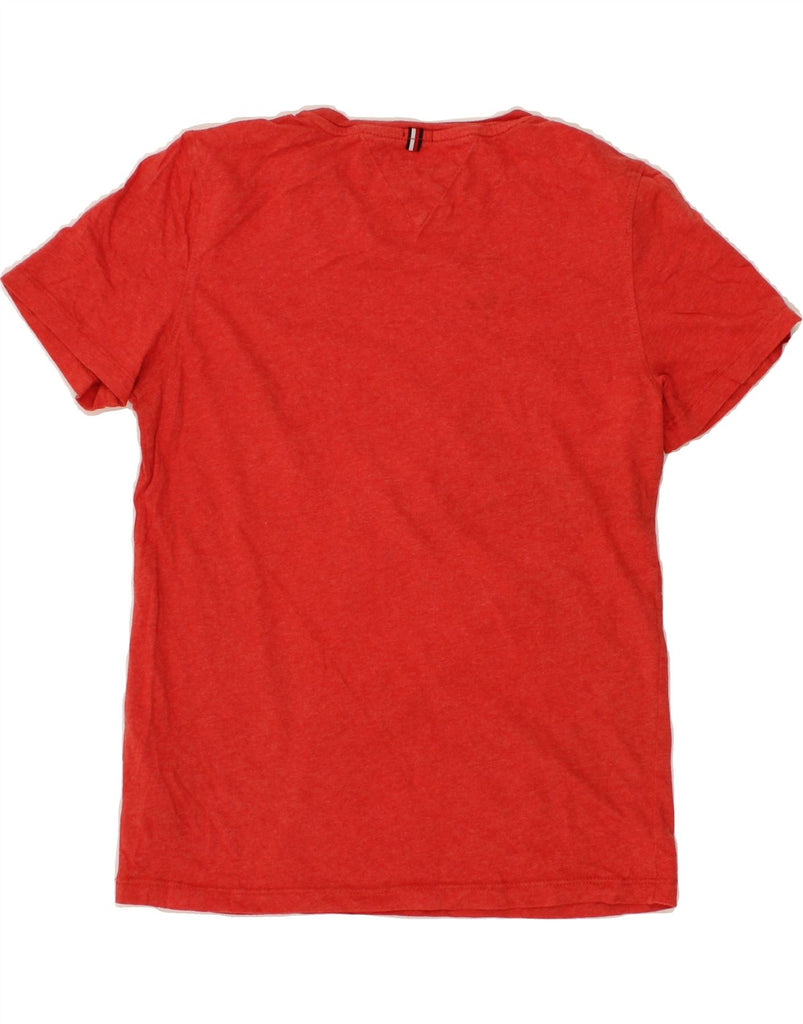 TOMMY HILFIGER Womens T-Shirt Top UK 8 Small Red Cotton Vintage Tommy Hilfiger and Second-Hand Tommy Hilfiger from Messina Hembry 