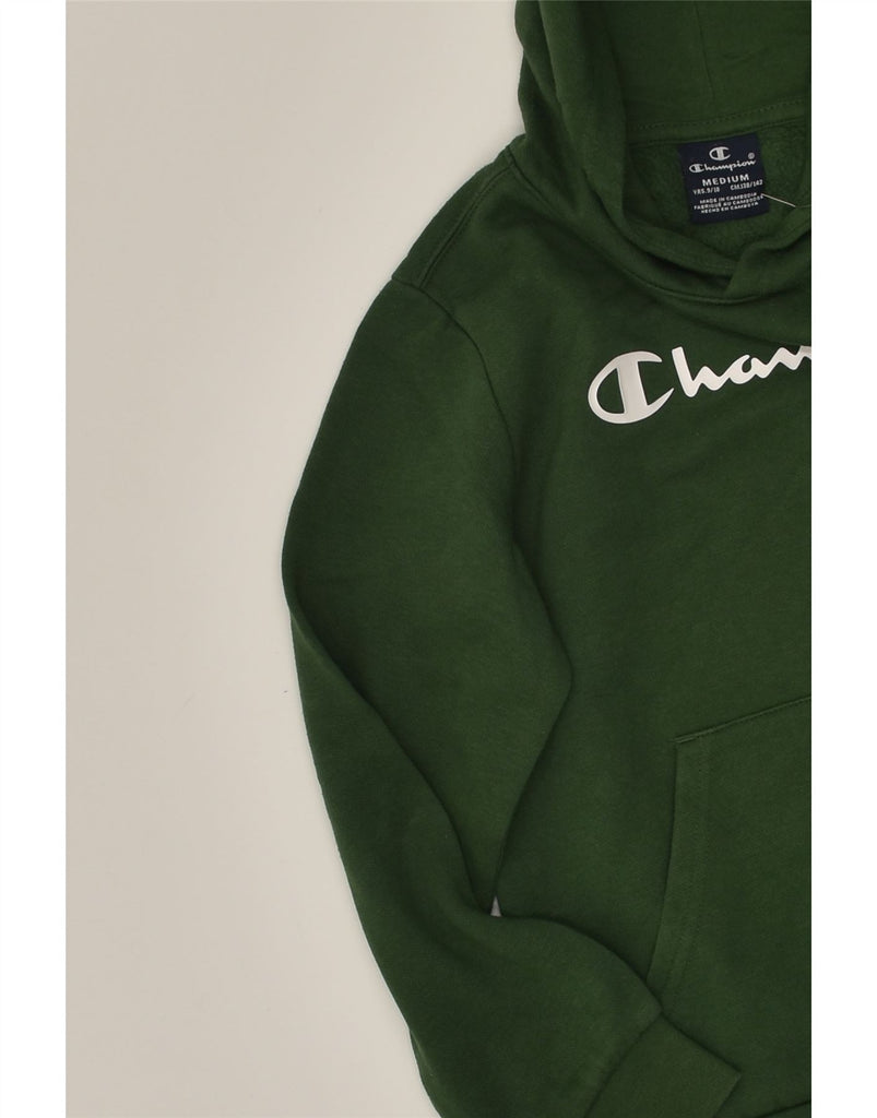 CHAMPION Boys Graphic Hoodie Jumper 9-10 Years Medium  Green | Vintage Champion | Thrift | Second-Hand Champion | Used Clothing | Messina Hembry 