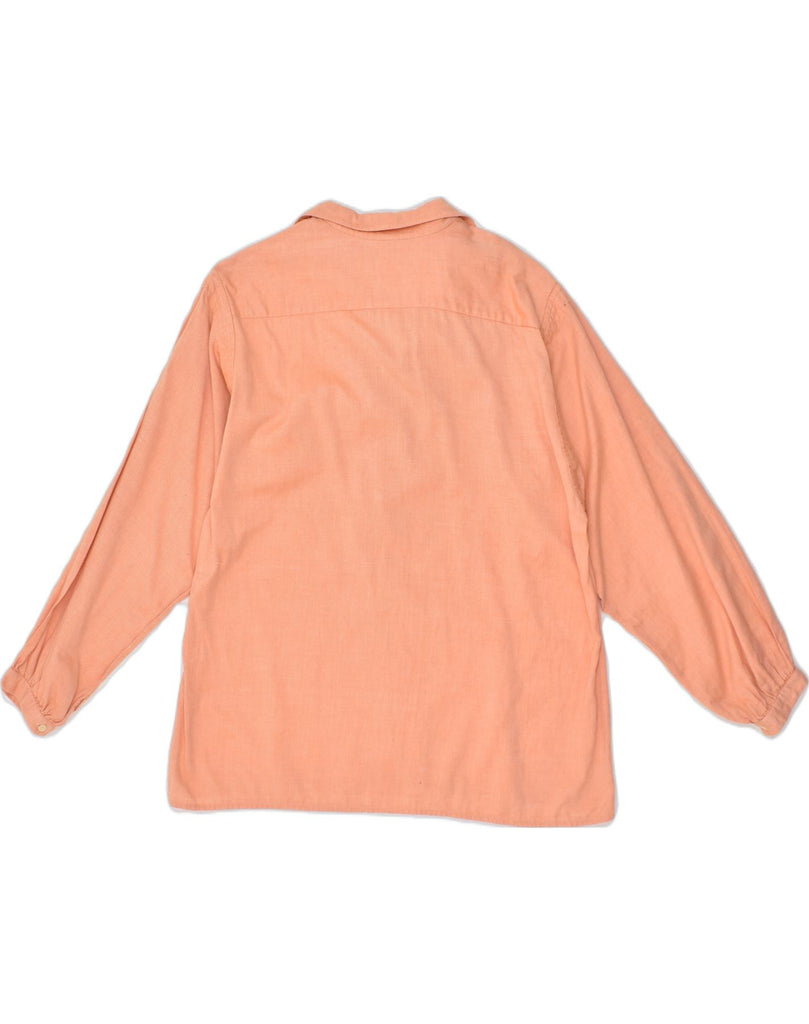 VINTAGE Womens Pullover Shirt UK 14 Large Orange Cotton | Vintage Vintage | Thrift | Second-Hand Vintage | Used Clothing | Messina Hembry 