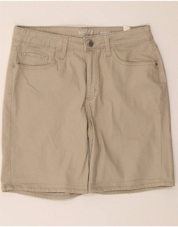 Lee Womens Riders Mid Rise Casual Shorts W30 Medium  Beige Cotton