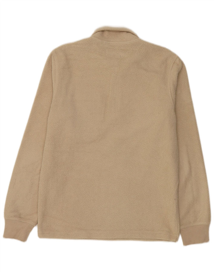 Jack & Jones Mens Zip Neck Fleece Jumper Medium Beige Polyester