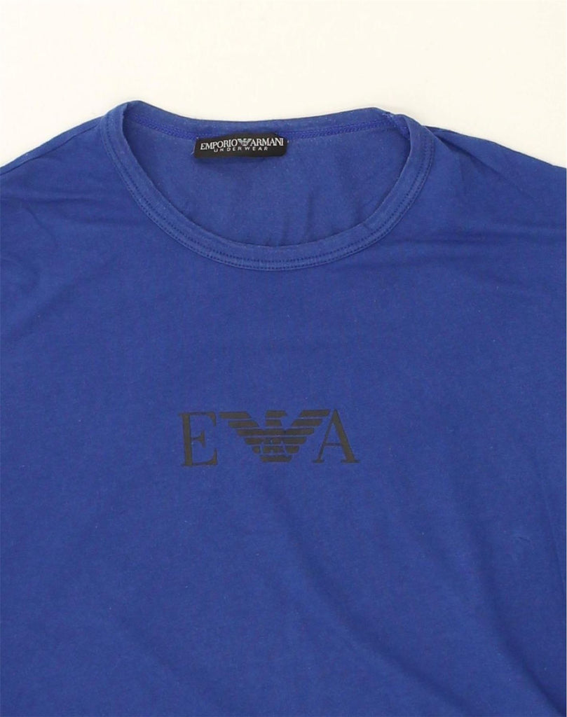 ARMANI Mens Graphic T-Shirt Top Small Blue | Vintage Armani | Thrift | Second-Hand Armani | Used Clothing | Messina Hembry 