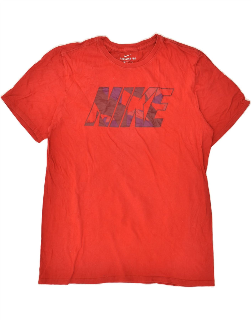 NIKE Mens Athletic Cut Graphic T-Shirt Top Medium Red | Vintage Nike | Thrift | Second-Hand Nike | Used Clothing | Messina Hembry 