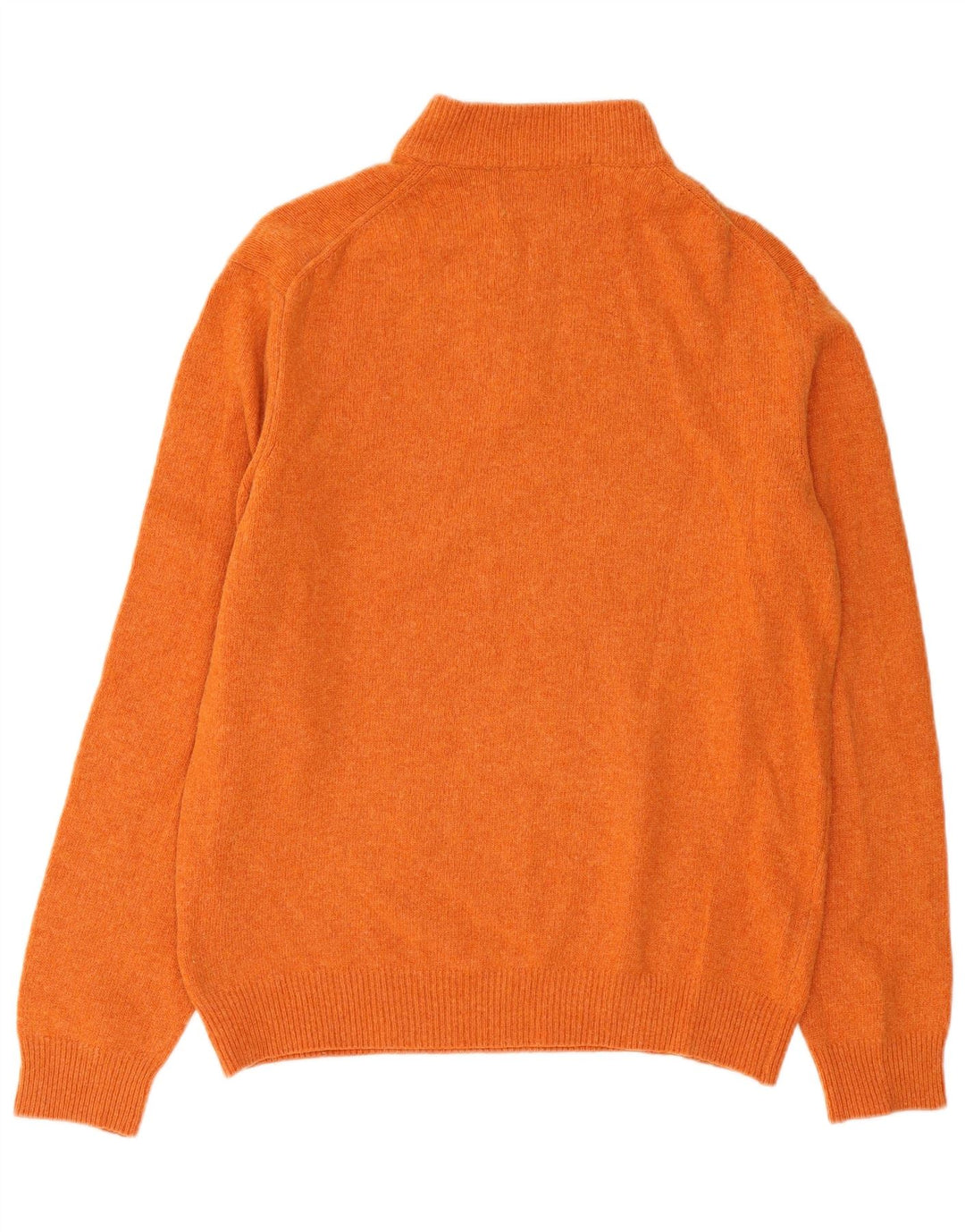 RIFLE Mens Zip Neck Jumper Sweater Medium Orange Wool